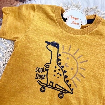 Conj. Camiseta Gool Dude e Bermuda - Mostarda e Jeans